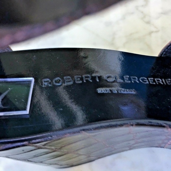 AUTHENTIC ROBERT CLERGERIE WEDGE PLATFROM SANDALS 38.5 - 8 1/2 - Picture 6 of 7